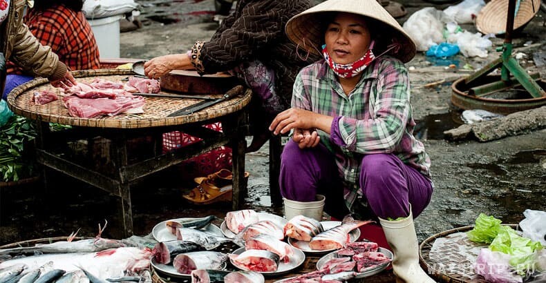 Антисанитария на рынке во Вьетнаме