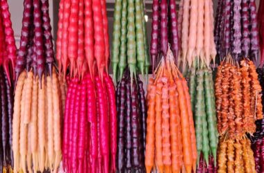 Разноцветная чурчхела в Грузии