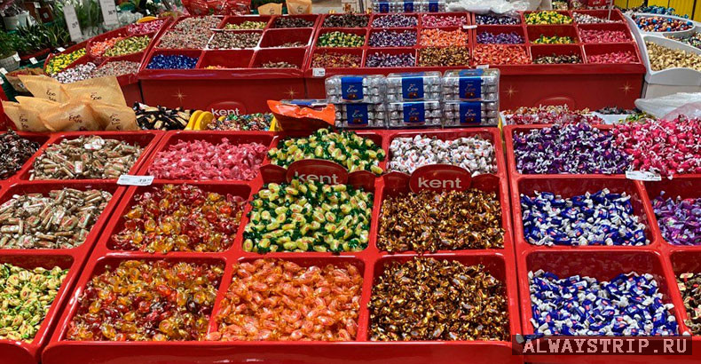 Продажа конфет в магазине мигрос